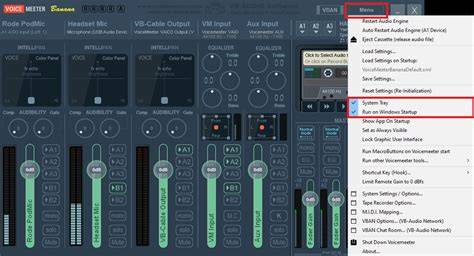 Voicemeeter settings.  Leider verliert man besonders als VoiceMeeter Potat...