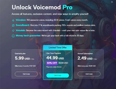 Voicemod Pro subscription