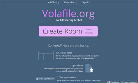 Volafile. Volafile.org provides free temporary online storage, convenient for sharing files between colleagues and friends. 
