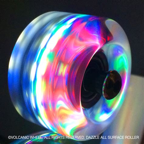 Volcanic Lightup Quad Skate Wheels, in/Outdoor Volcanic Wheel