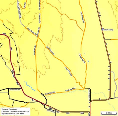 Volcanic Tablelands - California Trail Map