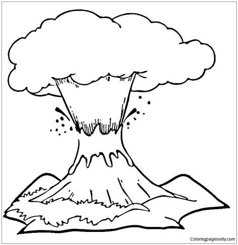Volcano Eruption Coloring Pages Disasters Coloring Pages Coloring