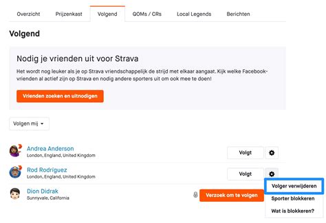 Volgers beheren en sporters blokkeren – Strava hulp