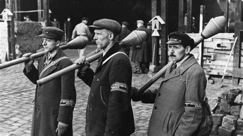 Volkssturm marching, November 1944. The Volkssturm ( German pronunciation: [ˈfɔlks.ʃtʊɐ̯m], lit. " storm of the people "; " People ' s Army " or " National Militia ") was a German national militia of the last months of World War II. It was founded on Adolf Hitler ' s orders on October 18, 1944 and conscripted males between the ages of 16 .... 