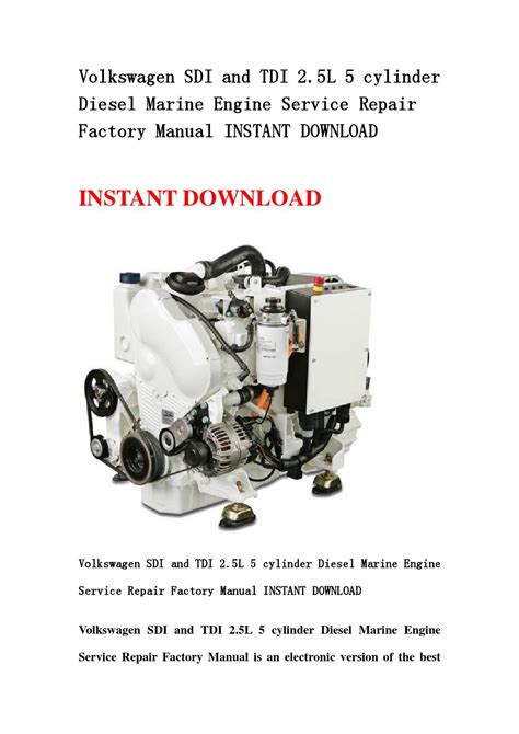 Volkswagen sdi and tdi 2 5l 5 cylinder diesel marine engine service repair factory manual instant download. - Études sur le parler français au canada..