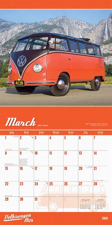 Read Online Volkswagen Bus 2020 12 X 12 Inch Monthly Square Wall Calendar German Motor Car By Not A Book