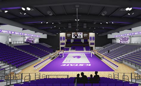 Jul 18, 2023 · The volleyball arena will dramatically enhance the student-athlete and fan experience at K-State volleyball matches. The arena will include a seating capacity of approximately 3,100, two practice courts with retractable seating, two video boards, team meeting rooms, locker room, team theater and coaches' offices.. 