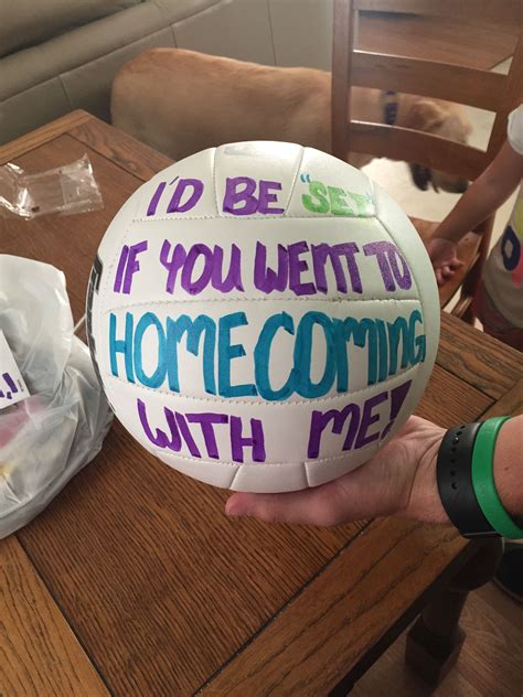 Volleyball homecoming poster. Homecoming Poster Ideas. #hoco #homecoming #volleyball #volleyball homecoming ideas #homecoming invitation #cute homecoming ideas #promposal #volleyballinvite #prom. Melissa Koester. Lauren Jauregui. Homecoming Dance Proposal. So creative! Promposal: If you say no, I'll drop the sign! 