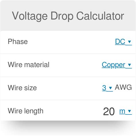 Voltage drop dc calculator.  Voltage drop calculations DC / single phase calculat...