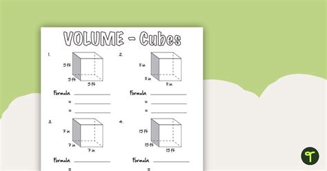 Volume of ThreeDimensional Objects Worksheets Teach Starter