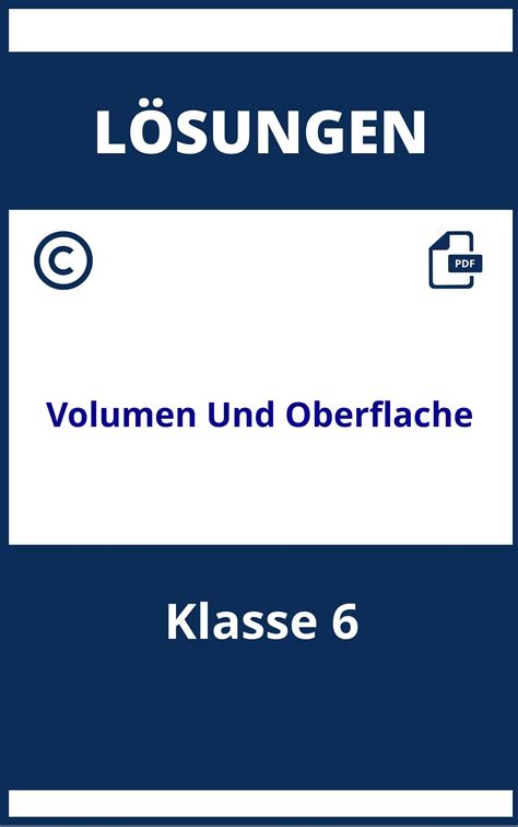 Volumen und oberfläche aufgaben mit lösungen klasse 6