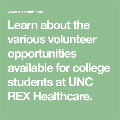 VolunTEEN Program UNC REX Healthcare Raleigh, NC