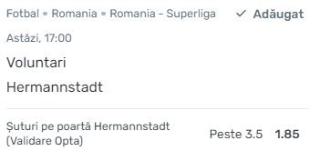 FC Hermannstadt - CFR Cluj 1-0, în etapa 15 din SuperLiga
