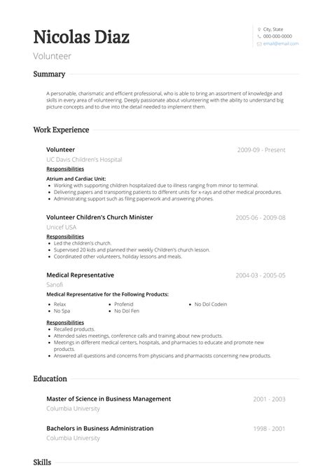 Volunteer work on resume. Get my resume score. 2. Write an awe-inspiring professional summary for your community volunteer CV. A great professional summary will speak loudly about what you have to offer to the organization in question. These 3-5 lines should clearly reflect that you are the right candidate for the community … 