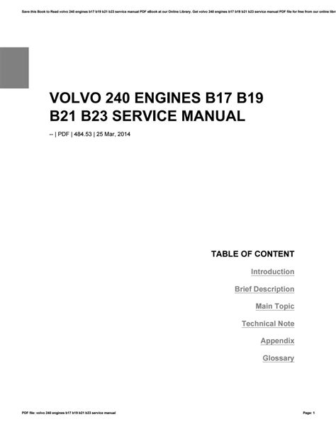 Volvo 240 engines b17 b19 b21 b23 service manual. - Dill molecular driving forces instructors manual.