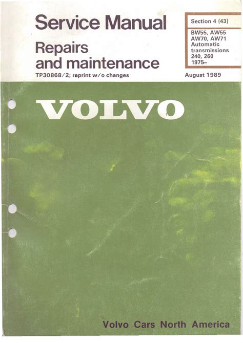 Volvo automatic transmission manual bw55 aw55 aw70 aw71. - Study guide electrical trade theory n1.