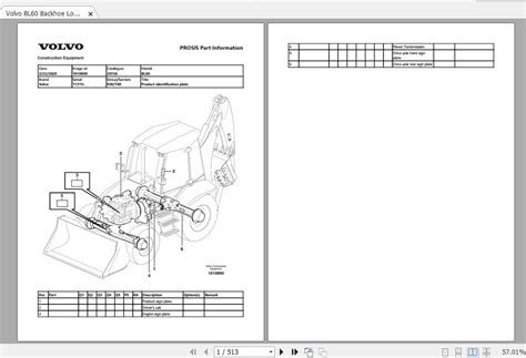 Volvo bl60 backhoe loader service parts catalogue manual instant sn 11315 and up. - Short code load chart manual for ltm1090 4 1.