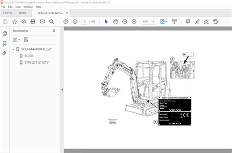 Volvo ecr58 mini digger excavator parts catalog ipl manual. - Manual de servicio y piezas de la miniexcavadora hanix h08b.