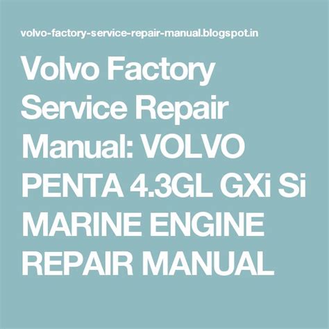 Volvo penta 4 3gl gxi si marine engine repair manual. - Suzuki 2 5 hp außenborder reparaturanleitung.