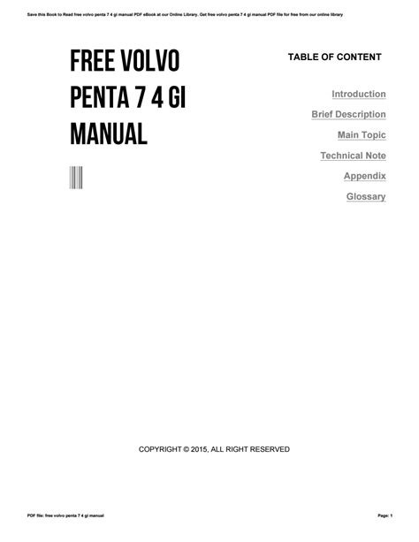 Volvo penta 7 4 gi ​​handbuch. - Manuale di riparazione della scala mobile schindler.