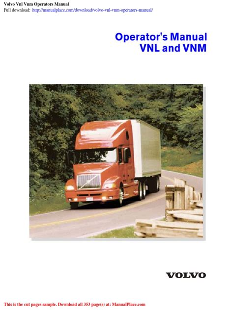 Volvo vnl and vnm operators manual. - Maintenance and service manual for a peugeot 407 sw from amazon.