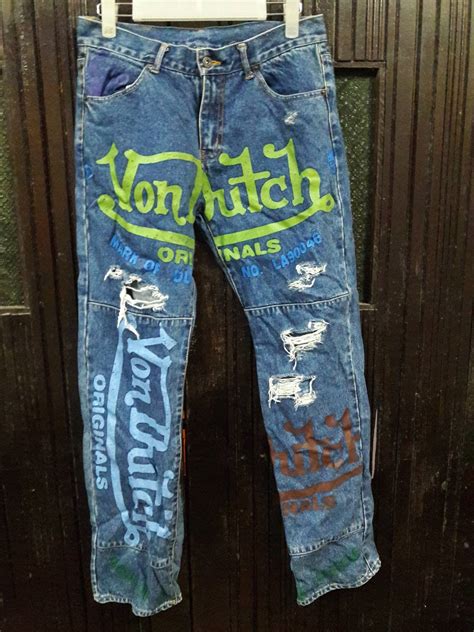 Von Dutch Vintage Jeans Kustom Denim Men's Measure 38x34 Button Fly Jeans Logo. Opens in a new window or tab. Pre-Owned. $154.00. or Best Offer. Free shipping. Sponsored. . 
