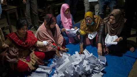 Voters cast ballots in a Bangladesh election marred by violence and an opposition boycott