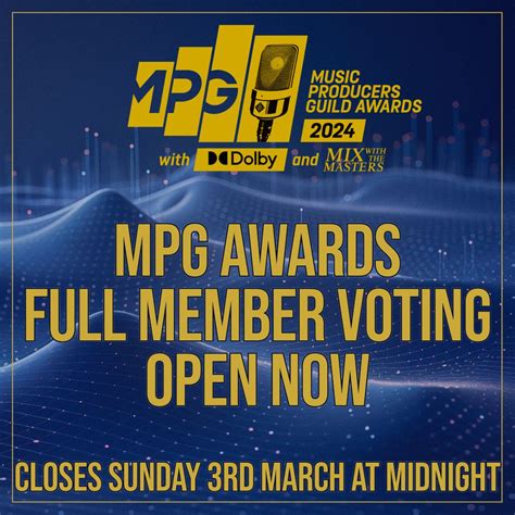 Voting in the 2024 MPG Awards The Music Producers Guild