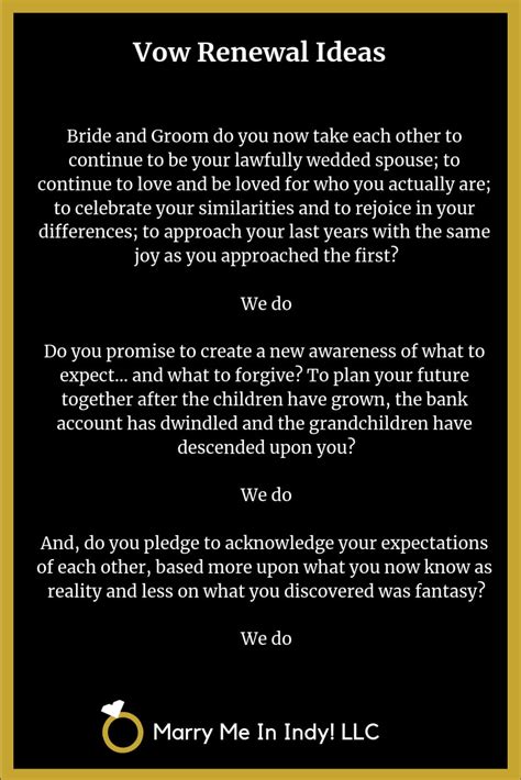 Vow Renewals A Sample Ceremony Script