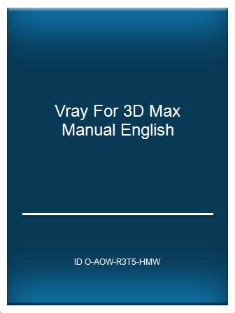 Vray for 3d max manual english. - Buick regal air vent repair manual.