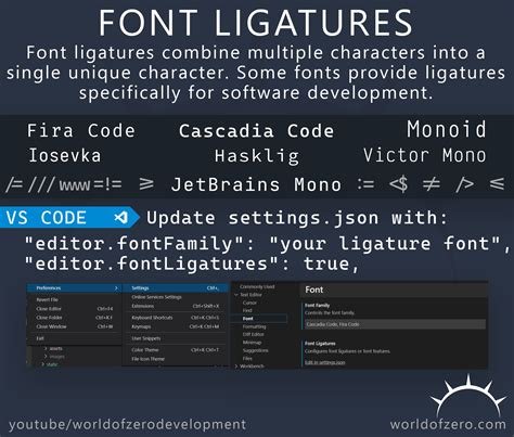 Vs code how to enable ligatures.  May 19, 2019 · Step #1: Install Fira Code. useIntegrat...