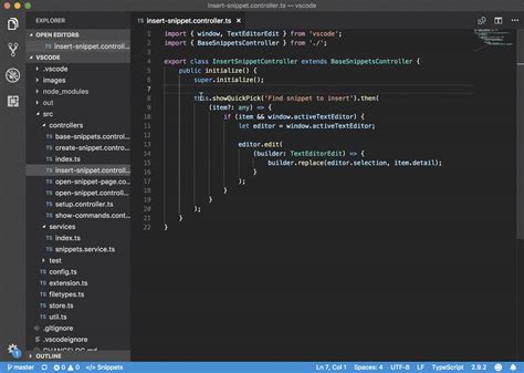Vscode code snippets extension.  Visual Studio Code already provides robust supp...