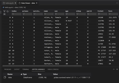Vscode data viewer. .  ...