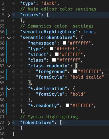 Vscode token colors.  Since 23.  Alternatively, if a theme does not contain a semantic the...