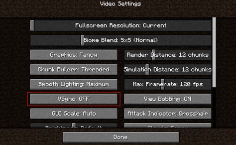 Vsync Minecraft