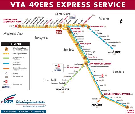 Vta schedule light rail. For more information on the VTA transportation services or for a detailed schedule, please visit: www.vta.org or call 408-321-2300. ... VTA light rail trains will drop off and pick up passengers at the Great America Station located on the North side of the stadium. 