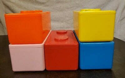 Vtg RED CHUBS Baby Wipes Lego Stackable Storage …