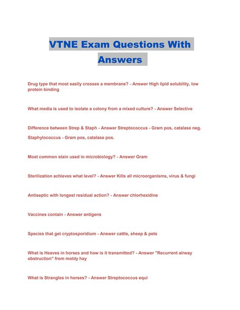 Vtne Questions And Answers