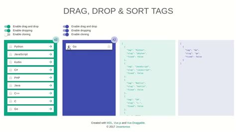 Vue Draggable Tags 1.0.0 Vue.js template YouTube