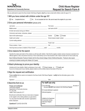 Vulnerable sector check nova scotia.  Child Abuse Registry (CAR) checks...