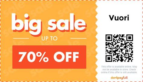 20% OFF. Click this coupon to receive 20% off on your first purchase when you subscribe to newsletter at vuori. Use Coupon. FREE SHIPPING. Get Free 3-Day Shipping on orders over $75 when you redeem this vuori promo. Use Coupon. UP TO 50% OFF. Get up to 50% off Sale Items when you use this promo at vuori..
