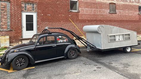 Vw bug gooseneck trailer for sale. VW Beetle with a 5th wheel attached. VW Beetle had a ball hitch on roof with homema... Something we saw on our last camping trip. Thought it was pretty cool. VW Beetle with a 5th wheel attached. 