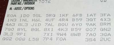 Vw option codes decoder.  If you want to know what all the other option codes ar...