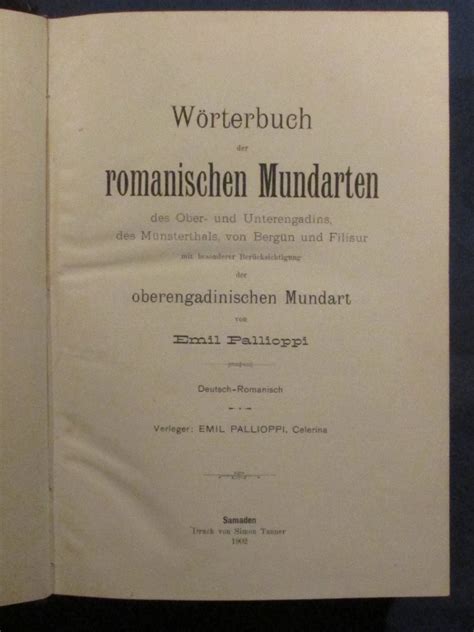 Wörterbuch der romanischen mundarten des ober  und unterengadins. - Koffer 580 bagger teile handbuch modell.