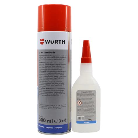 Würth MDF Kit Aktivatör Hızlı Yapıştırıcı 100 Ml + 500 Ml.