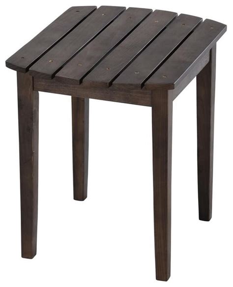 W Unlimited Oceanic Solid Wood Patio Side Table in Dark Brown …