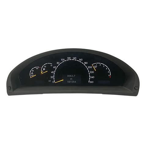 W220 cluster swap.  Purchase a Mercedes instrument cluster from Tanin Auto Elec...