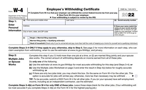 W4 Form Example For Single 2022 W4 Forms Zrivo