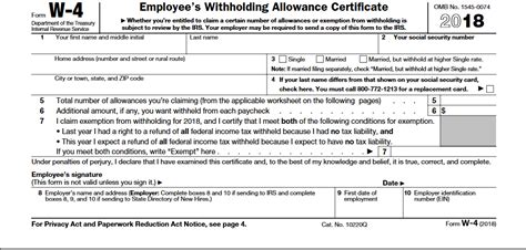 The Treasury Department and the IRS are working to incorporate changes into the Form W-4, Employee's Withholding Allowance Certificate, for 2020. The current 2019 version of the Form W-4 is similar to last year's 2018 version.. 
