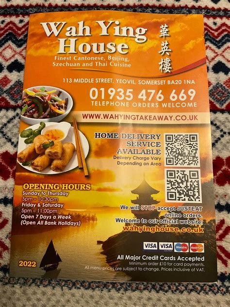 WAH YING HOUSE, Yeovil - Updated 2024 Restaurant Reviews ... - Tripadvisor